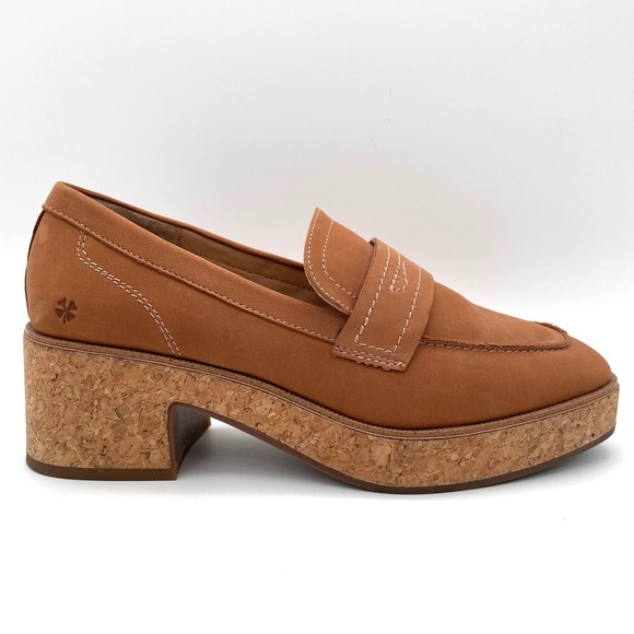 Lucky Brand Shoes - Lucky Brand Palti Loafers Leather Womens 8 Brown Excellent Cork Platform Chunky